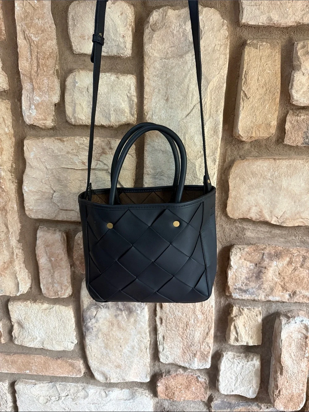 Nisolo handwoven carry-all satchel black